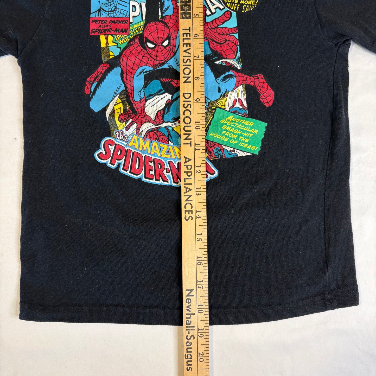 Marvel Spider-Man Kids T-Shirt Black Graphic Comic Print Size 7/8 Short Sleeve