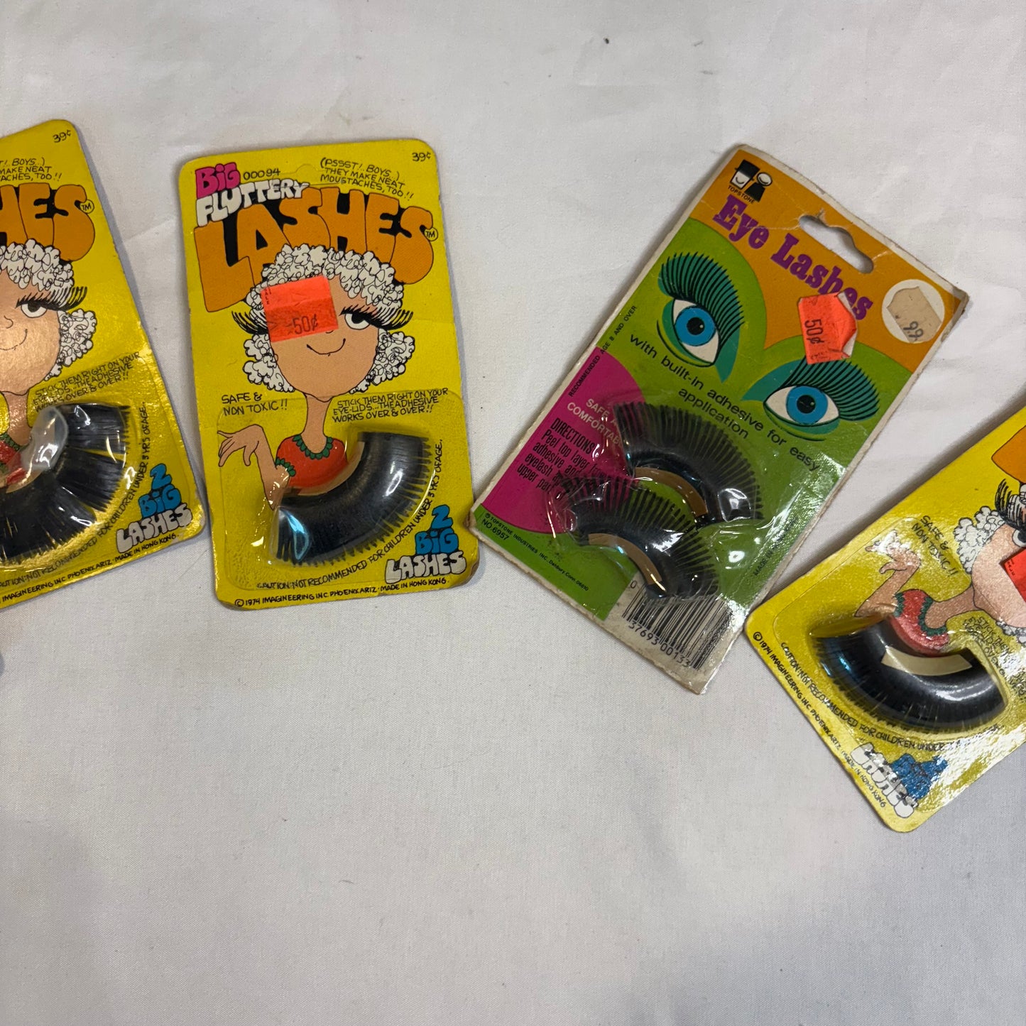 Vintage False Eyelashes Lot Fluttery Lashes 516 & Eye Lashes Retro Makeup Sealed