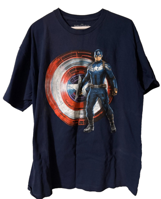 Marvel Captain America T Shirt Mens XL Blue Shield Graphic Winter Soldier Movie Tee