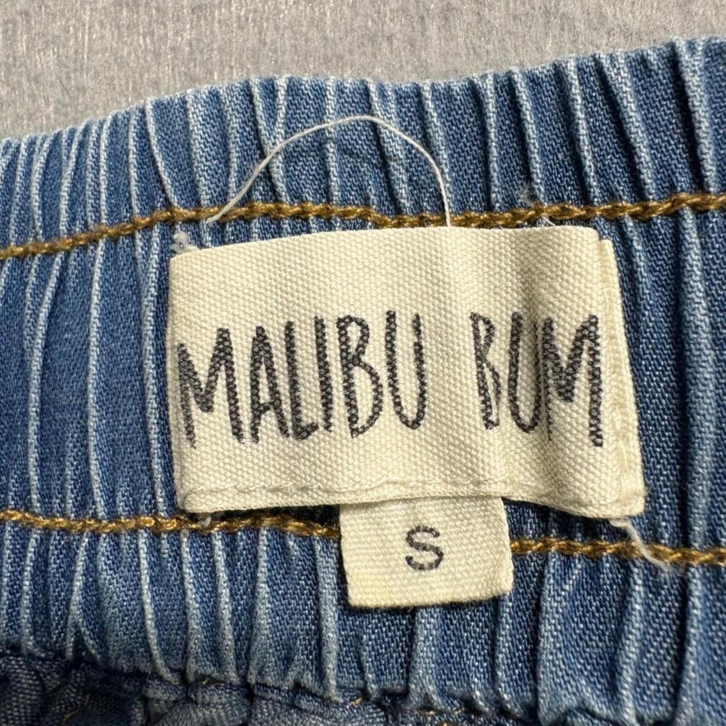 Malibu Bum Womens Blue Tencel Denim Cargo Jogger Pants Size S Drawstring Waist