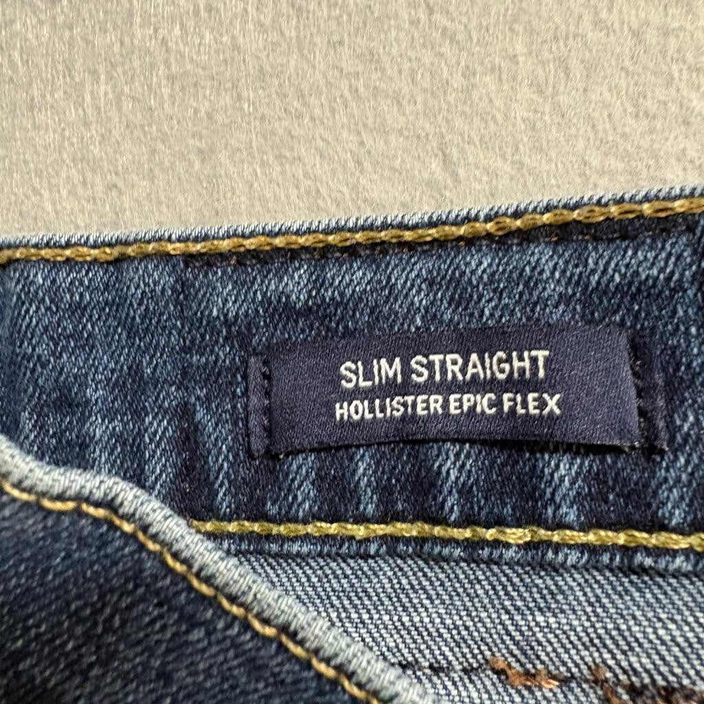 Hollister Epic Flex Slim Straight Jeans Mens 32x30 Blue Denim Stretch Pants