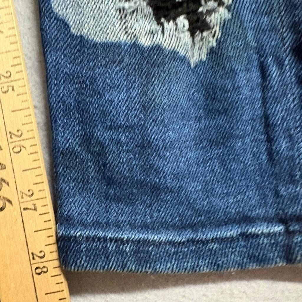 Candiani Denim Jeans Womens Size Medium Blue Distressed Italian Cotton Blend