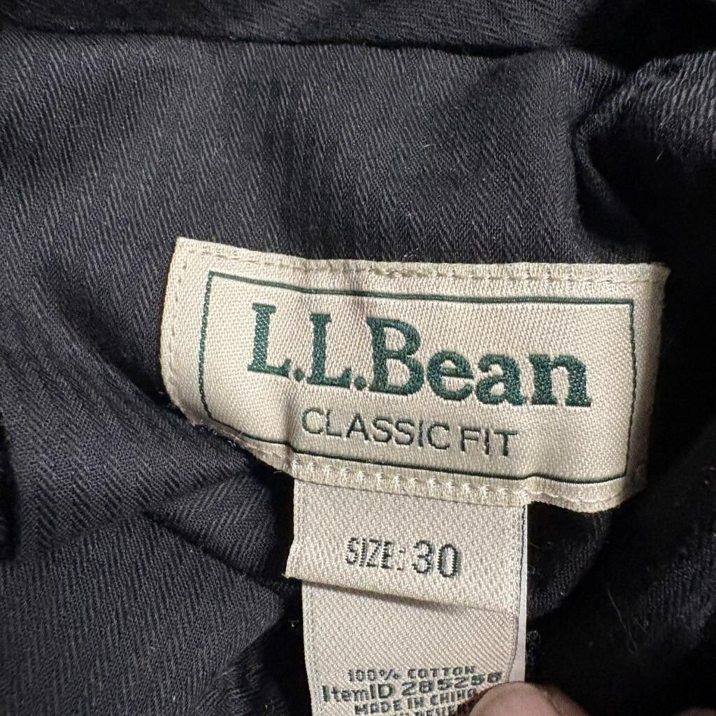 LL Bean Corduroy Pants Mens 30 Green Classic Fit Pleated Front Cotton Outdoor