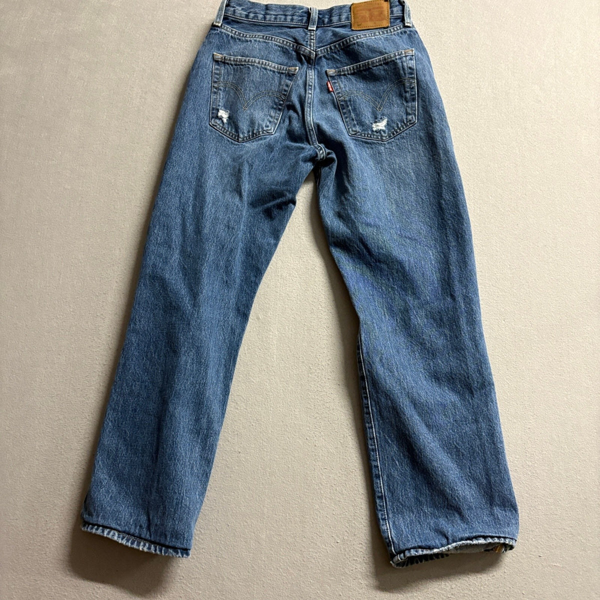 Levi's Premium 501 Original Fit Distressed Jeans Mens W25 L30 Blue Denim
