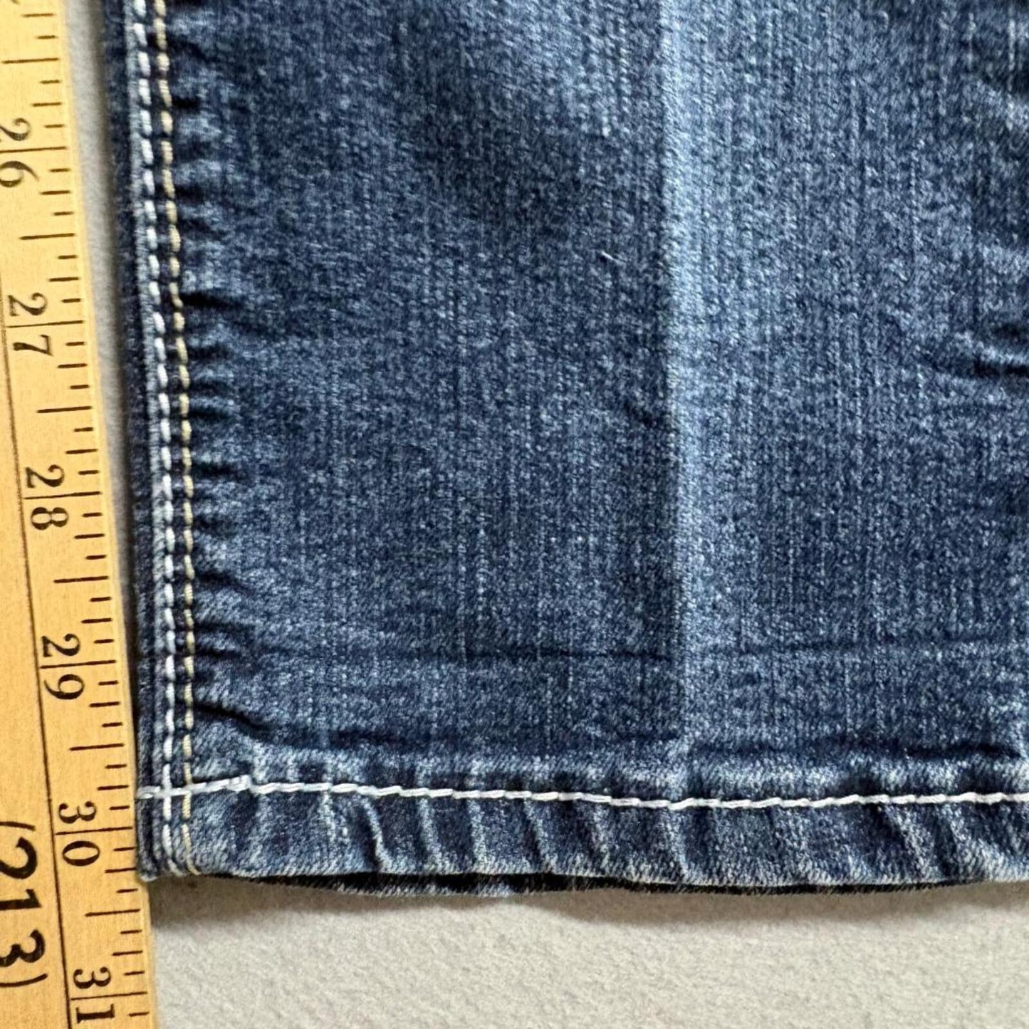 Ariya Jeans Womens 9/10 Blue Denim Thick Stitch Embroidered Pocket Skinny Jeans