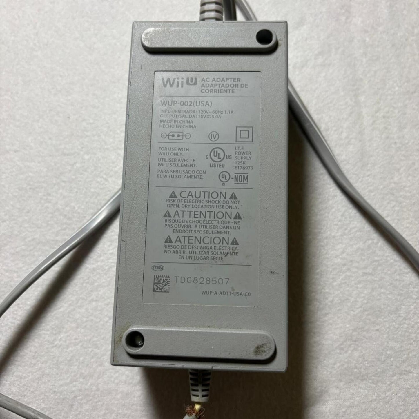 Nintendo Wii U Console AC Adapter Power Supply WUP-002 Damaged Cord For Parts
