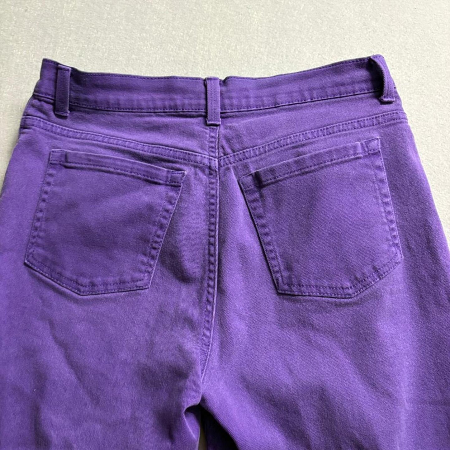 Gloria Vanderbilt Amanda Crop Jeans Womens 6 Purple Cuffed Denim Capri Pants