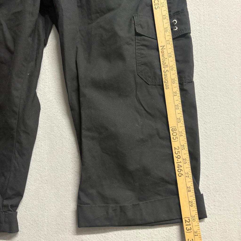 Riders by Lee Womens Cargo Capri Pants Size 12 Black Cotton Crop Utility Jeans