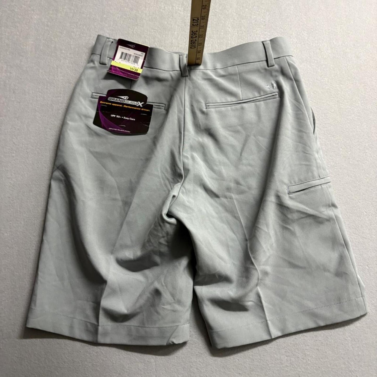 Grand Slam Golf Shorts Mens 30 Gray Monument Flat Front Performance UPF 50 New