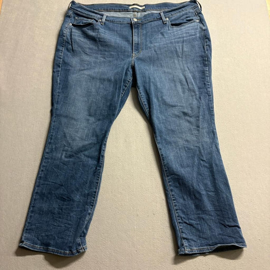 Levi's Classic Straight Jeans Womens 22W S Blue Denim Stretch Plus Size 22 Short