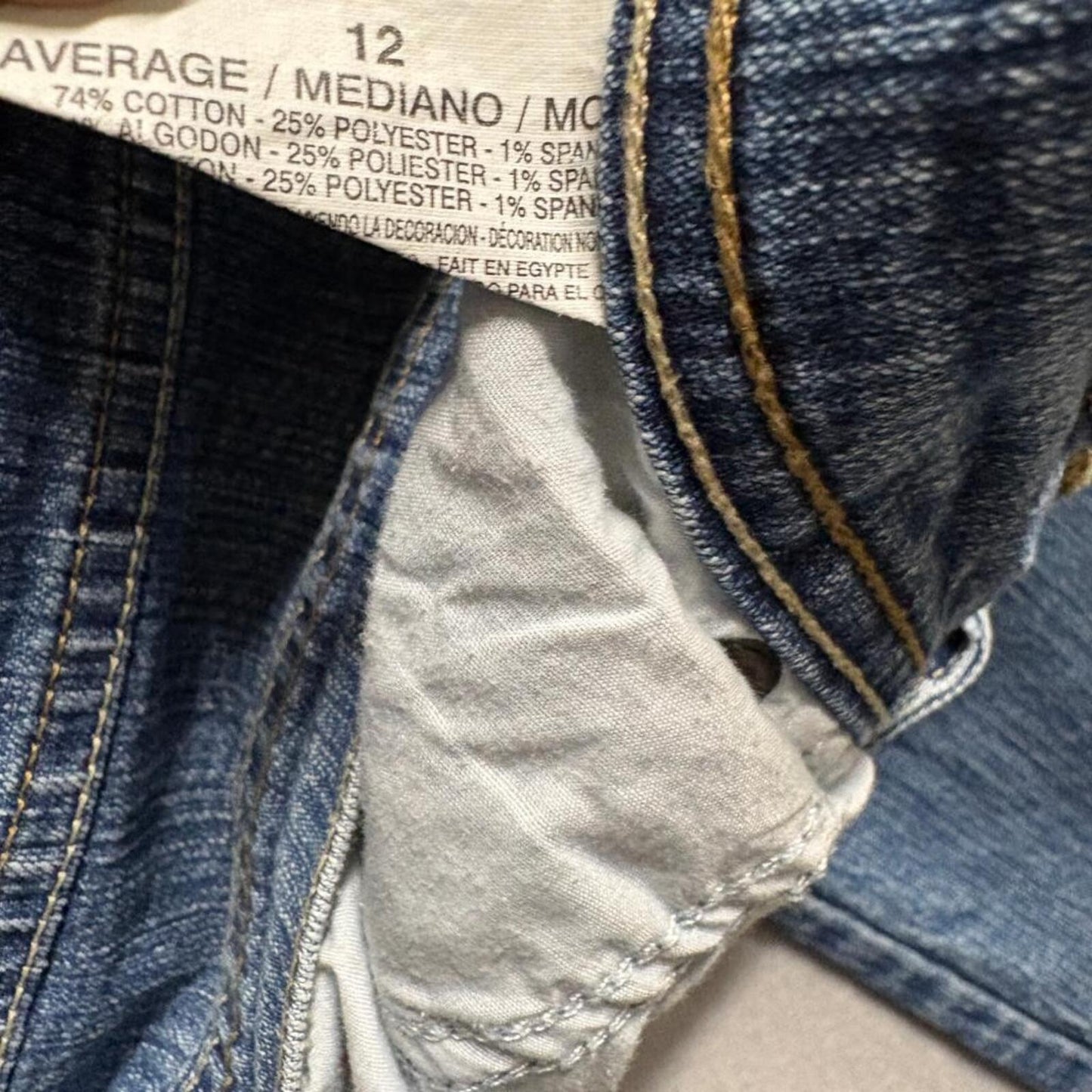 Gloria Vanderbilt Amanda Jeans Womens 12 Average Blue Denim Straight Leg Stretch
