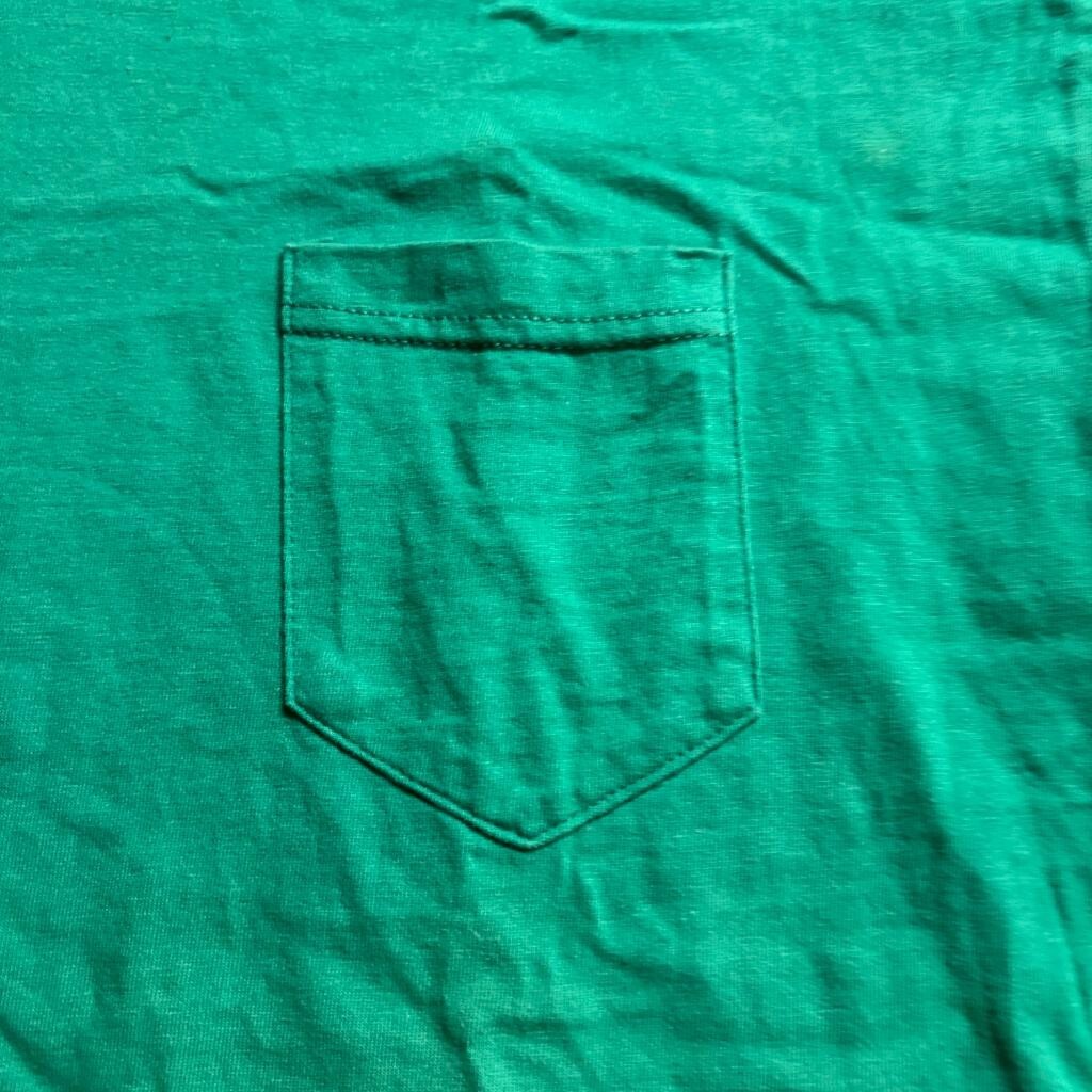 Vintage Key Elements Pocket T-Shirt Mens Large Green Single Stitch Made in USA