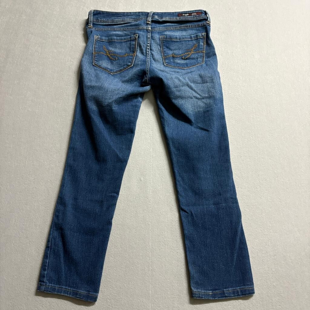 Fragile Blue Jeans Womens Skinny Straight Blue Denim Jeans Size 26 Inseam 26