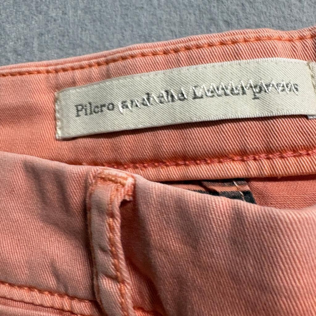 Pilcro and the Letterpress Hyphen Jeans Womens 28 Peach Coral Crop Stretch Denim