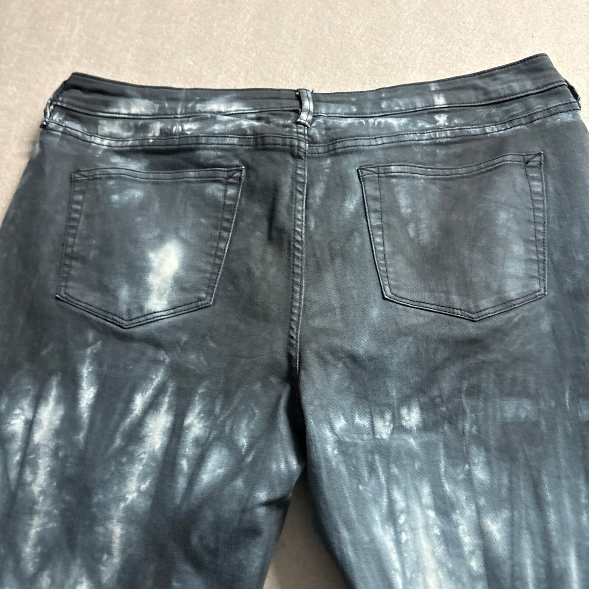 a.n.a Womens Tie Dye Jegging Jeans Size 31/12 Black Gray Acid Wash Stretch Denim