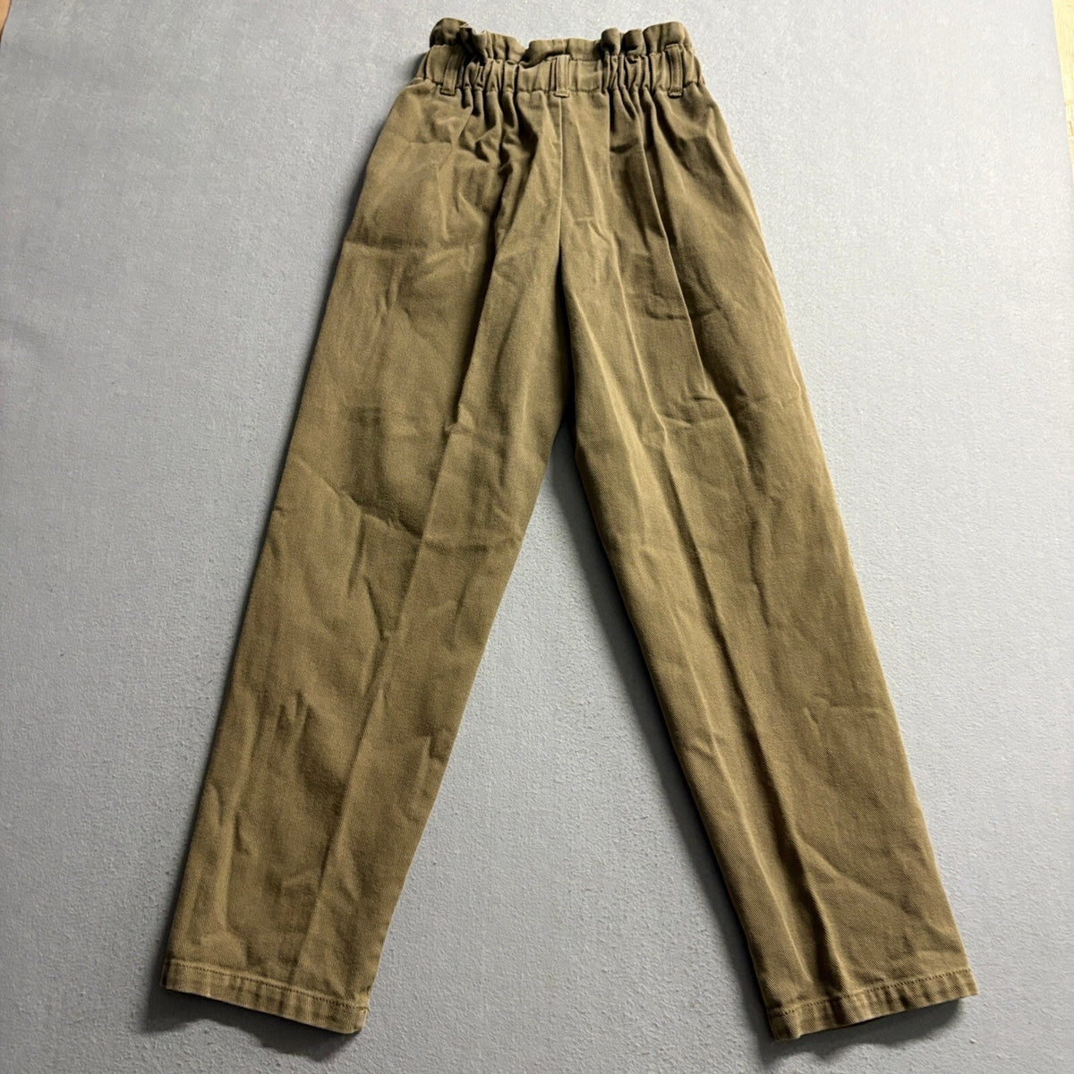 Forever 21 Paperbag Waist Pants Womens Small Brown Olive Green High Rise Tapered