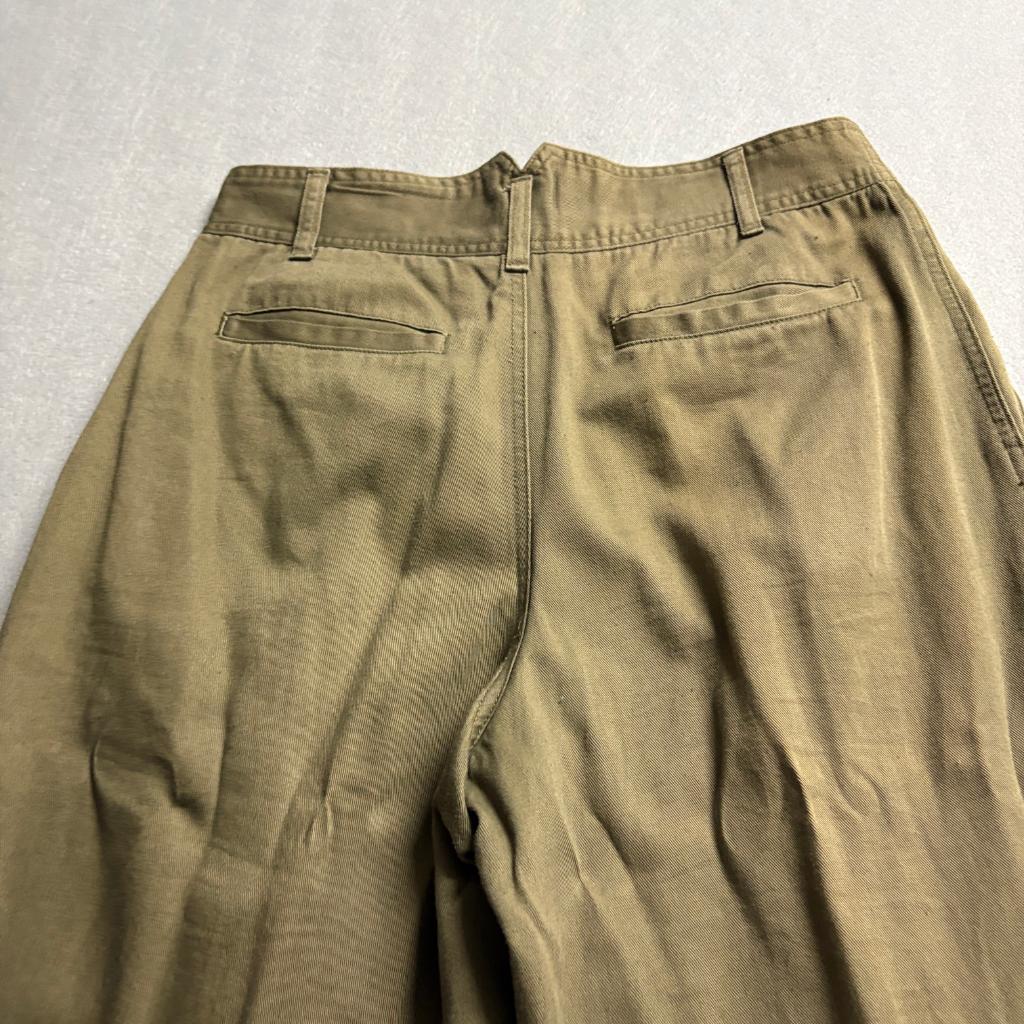 Vintage Zeppelin Pleated Chino Pants Womens 32 Brown Cotton High Rise Tapered