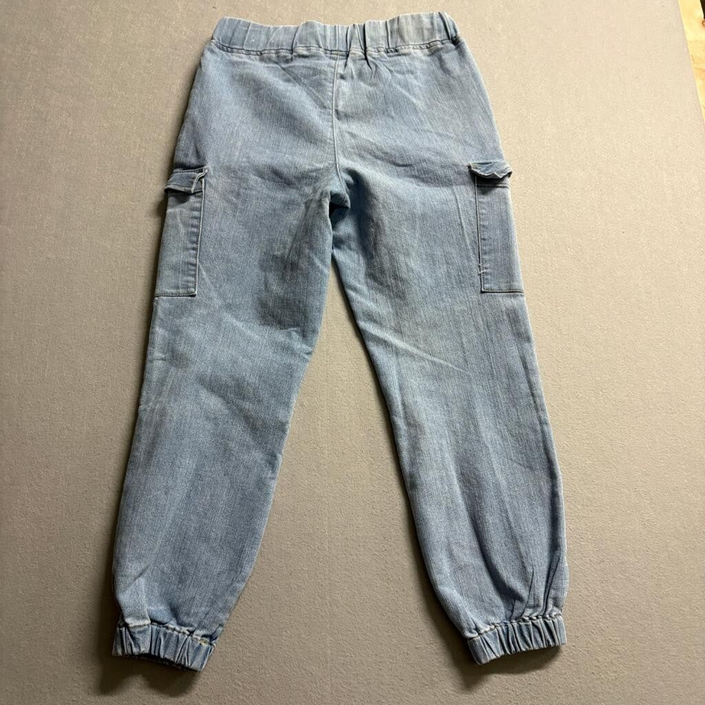 Tinsel Town Denim Joggers Womens Small Blue Stretch Cargo Utility Jeans Pants
