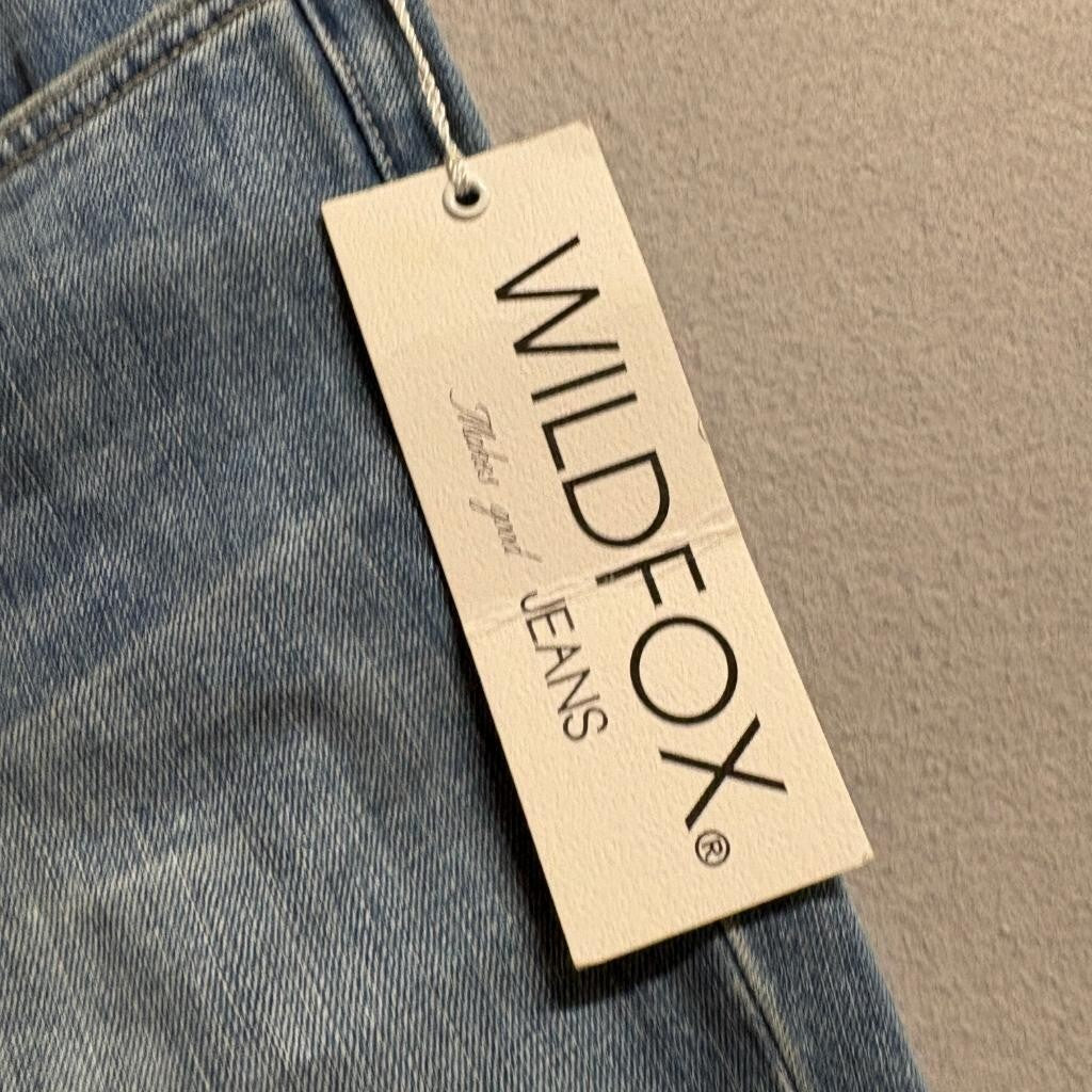 Wildfox Flare Jeans Womens 28 Blue Denim Distressed Bell Bottom Stretch NWT