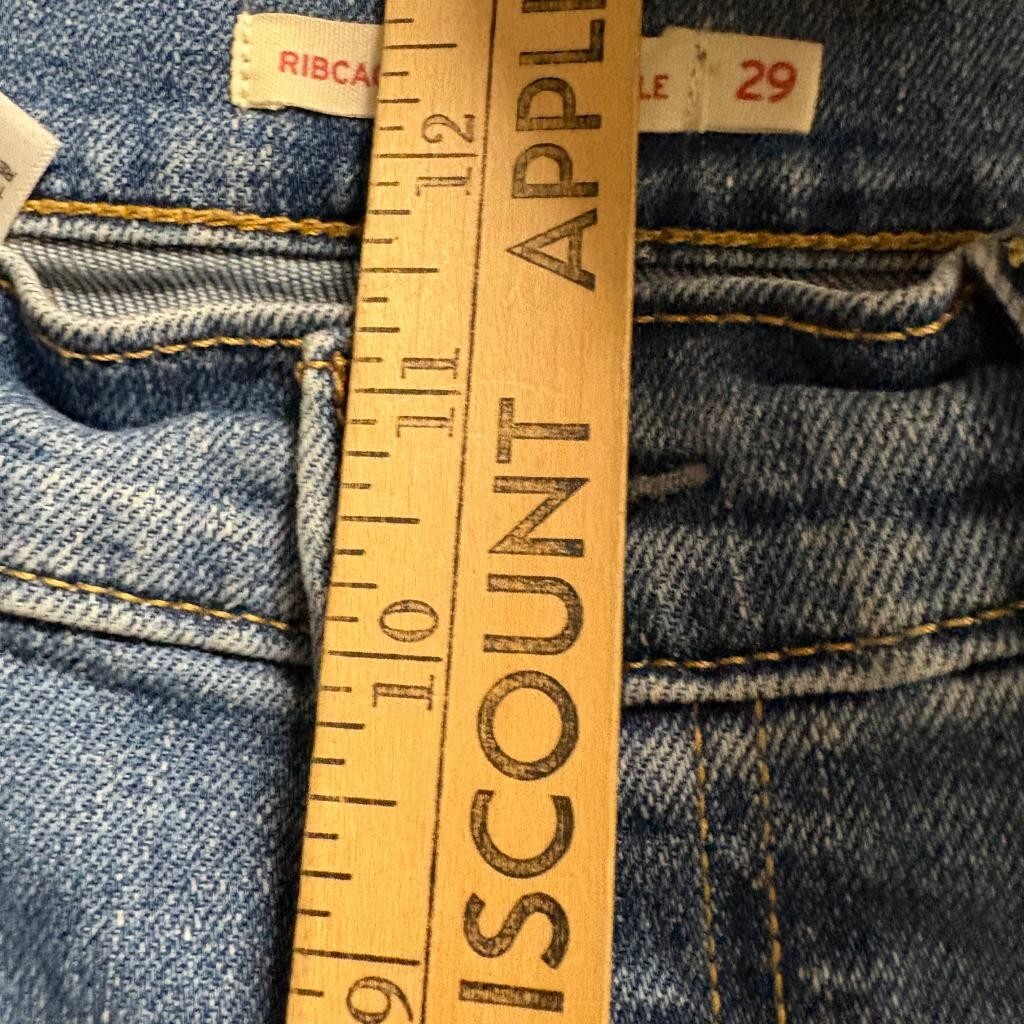 Levi's Ribcage Straight Ankle Jeans Womens 29 Blue Denim High Rise Stretch