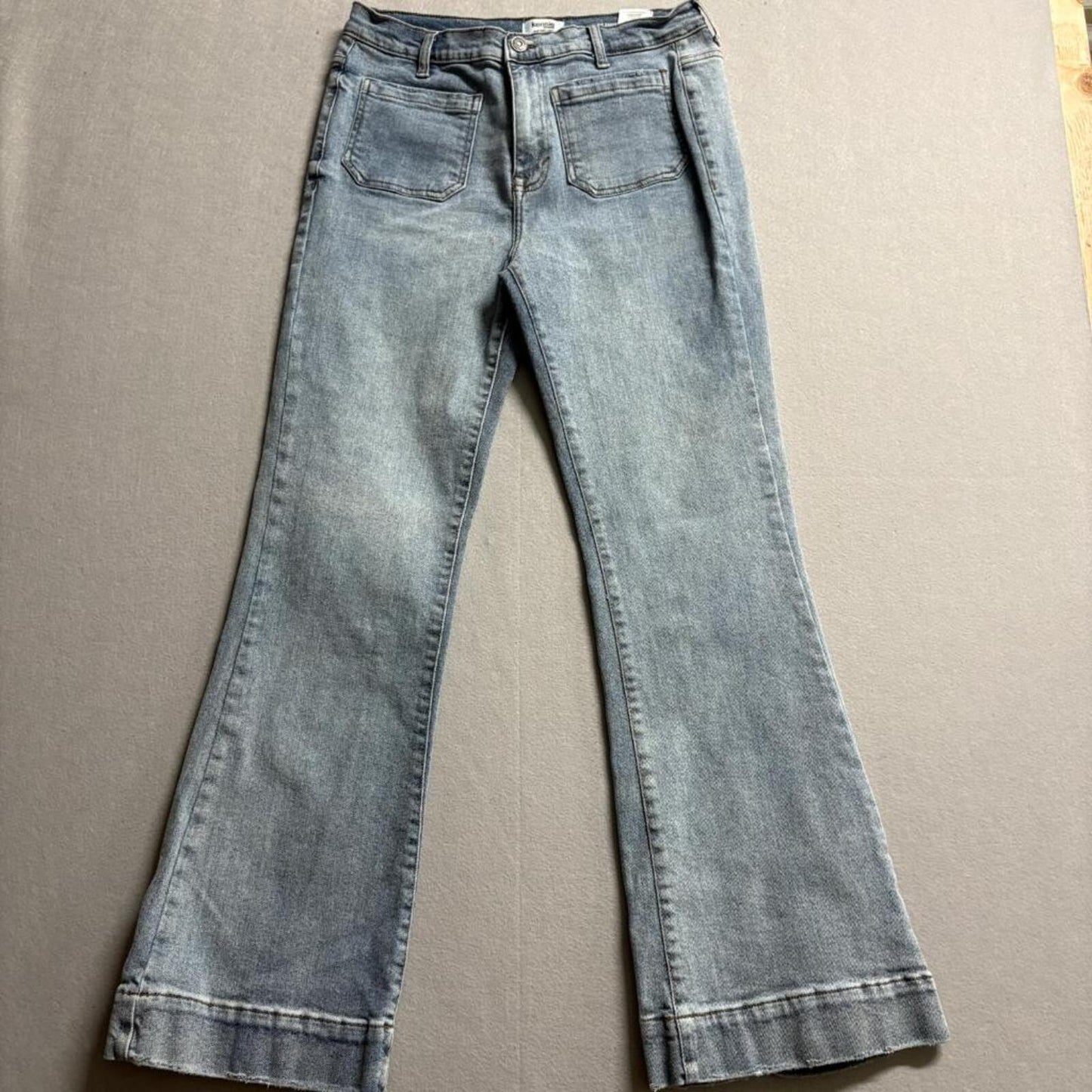 Kensie Jeans The Savannah High Rise Flare Womens Size 8/29 Blue Denim Stretch