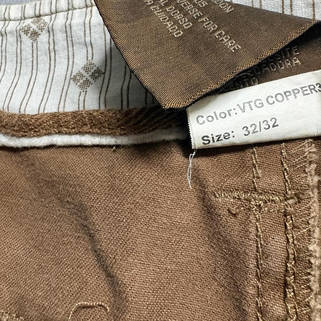 Abercrombie & Fitch Mens Cargo Pants 32x32 Brown Cotton Multi Pocket Vintage
