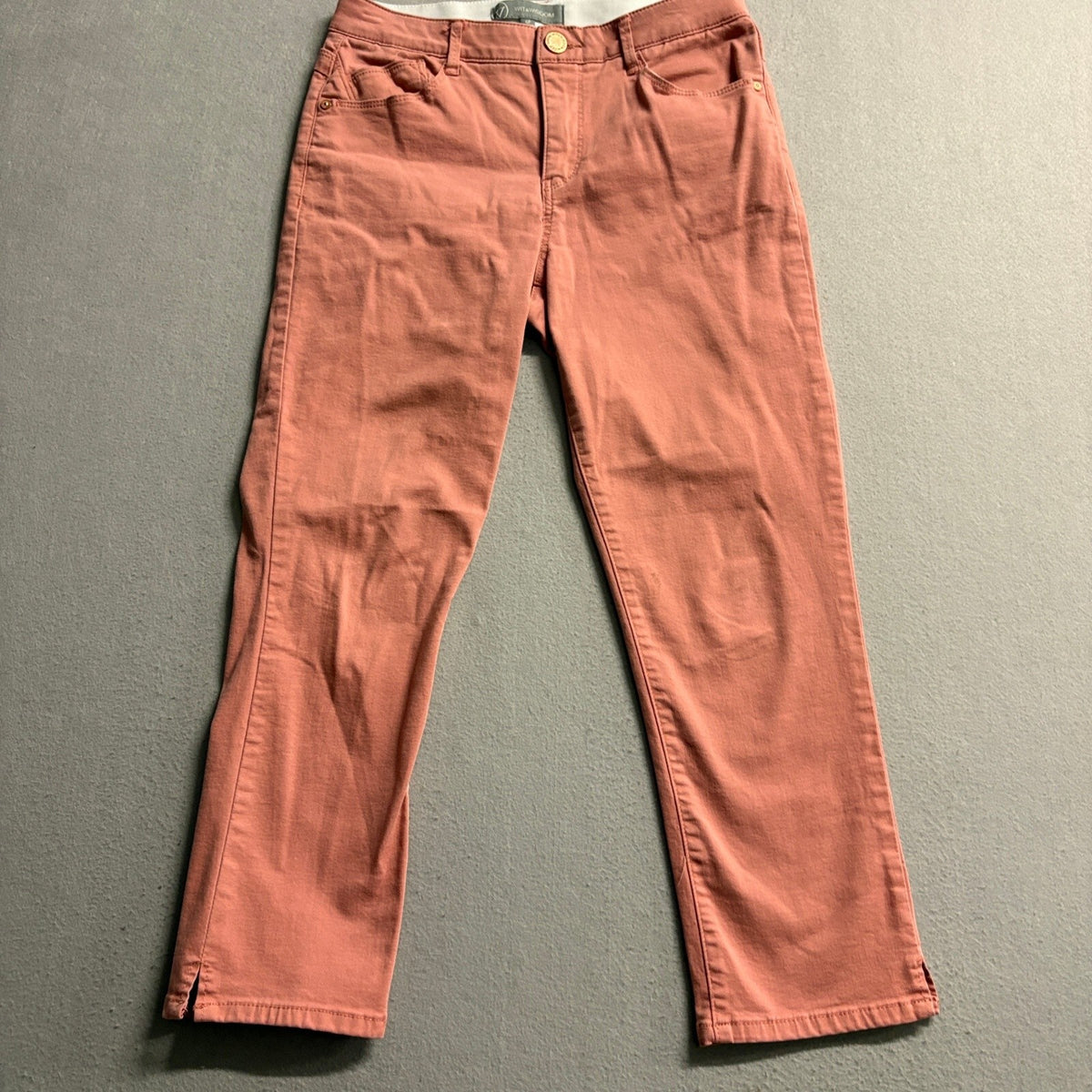 Wit & Wisdom Ab-solution Crop Skinny Jeans Womens 6P Pink Salmon Stretch Denim