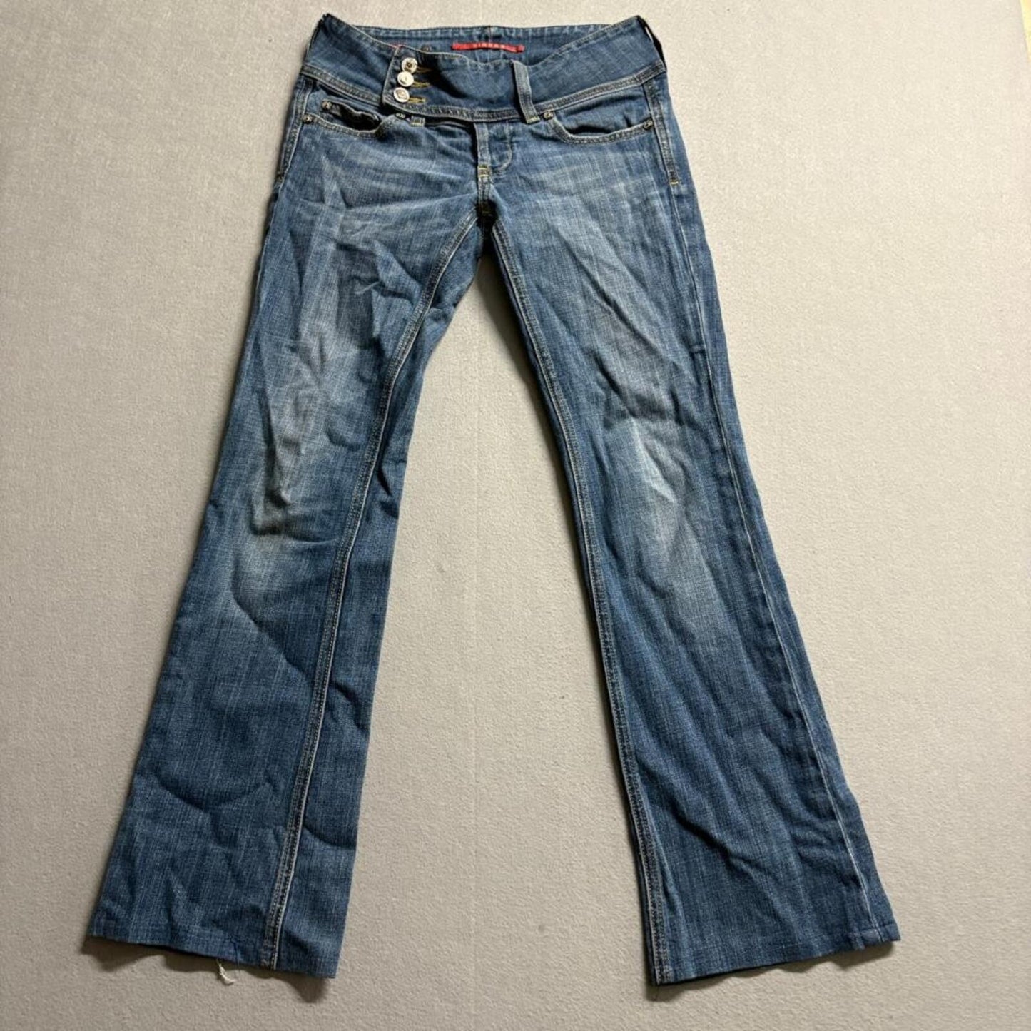 Vigoss Florence Bootcut Jeans Womens Size 0 Blue Denim Low Rise Stretch P1373J