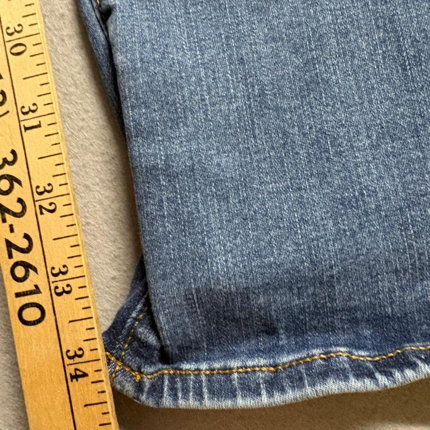 Lands End Mid Rise Curvy Bootcut Jeans Womens Size 6 Tall Blue Denim Stretch