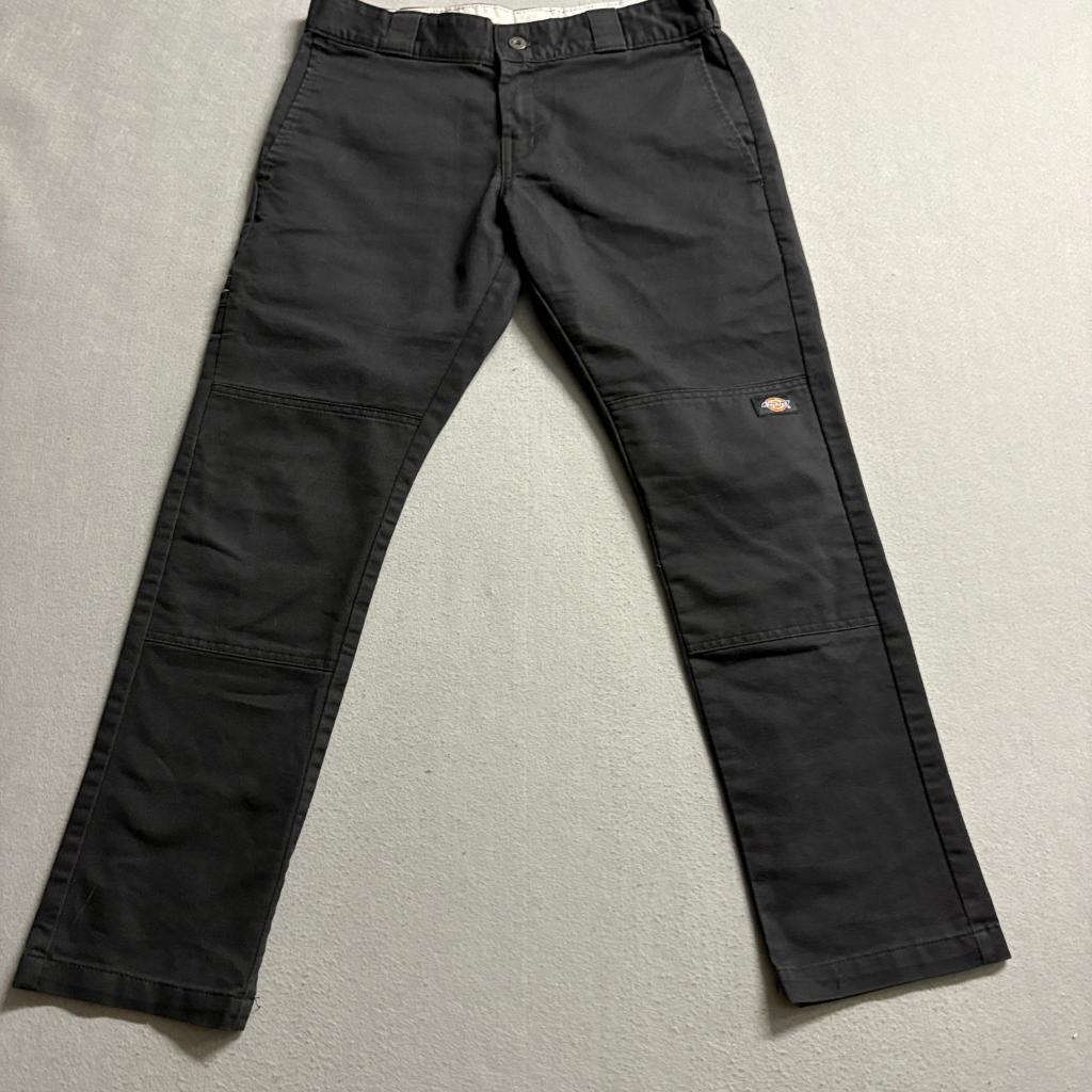 Dickies Skinny Straight Double Knee Pants Mens 31x30 Black Workwear WP811BK