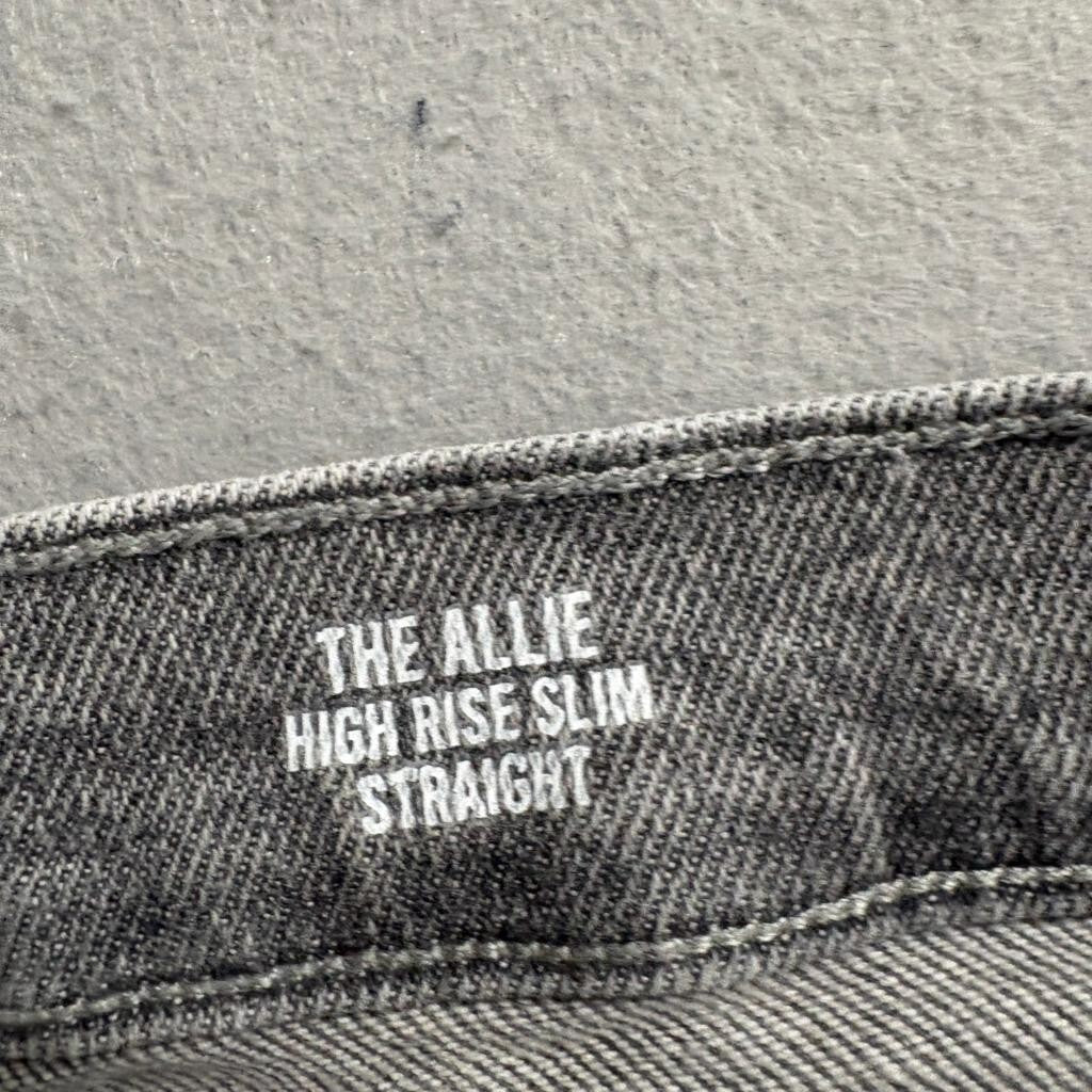 Kensie Jeans Womens 10/30 The Allie High Rise Slim Straight Gray Raw Hem Denim