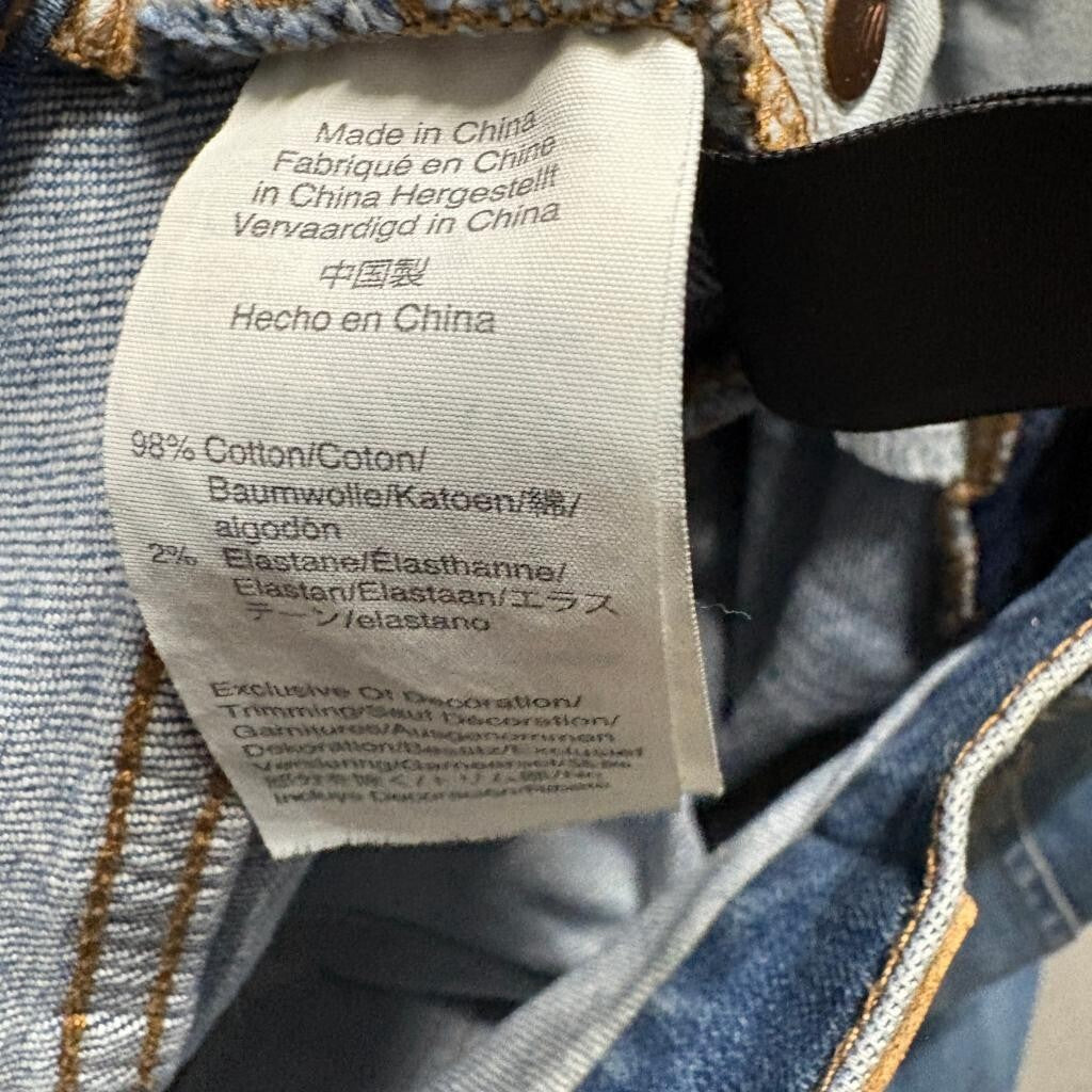 Madewell The Perfect Vintage Jean Womens 25 Blue Denim High Rise Raw Hem Stretch