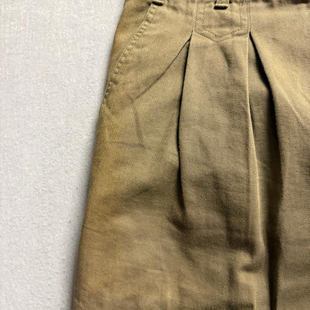 Vintage Zeppelin Pleated Chino Pants Womens 32 Brown Cotton High Rise Tapered