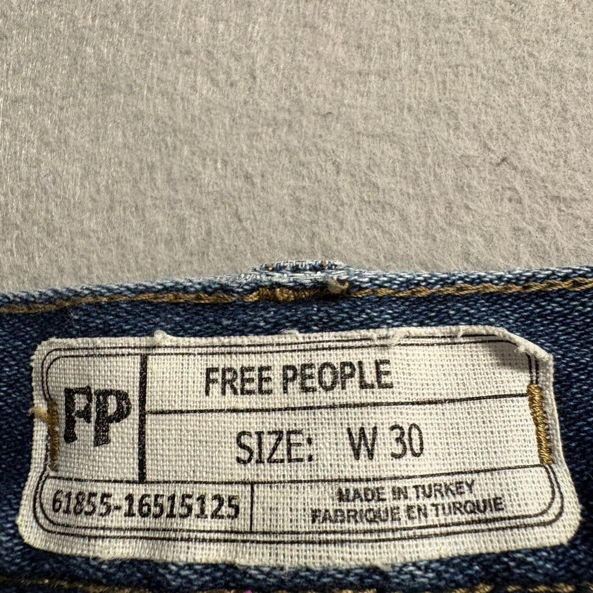 Free People Jeans Womens 30 Blue Denim Straight Leg Mid Rise Stretch Turkey Made