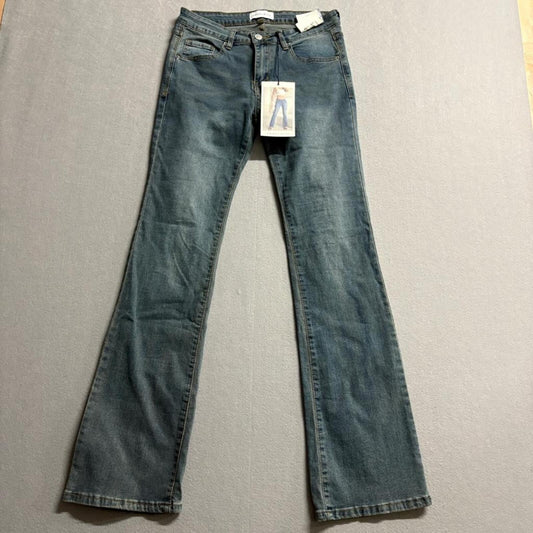 Angel Kiss Flare Jeans Womens Size 5/27 Blue Denim Stretch Bootcut NWT