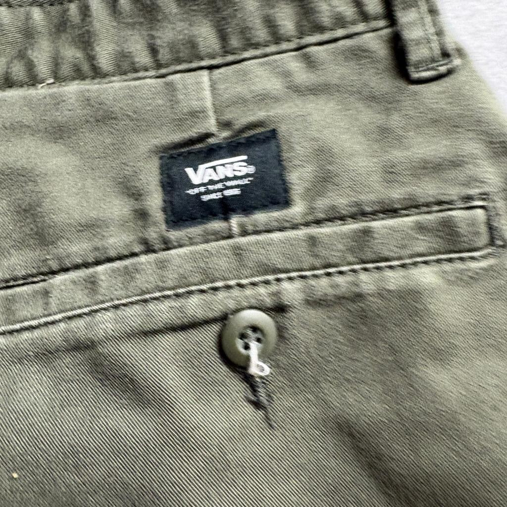 Vans Chino Shorts Mens 28 Green Cotton Blend Skateboarding Casual