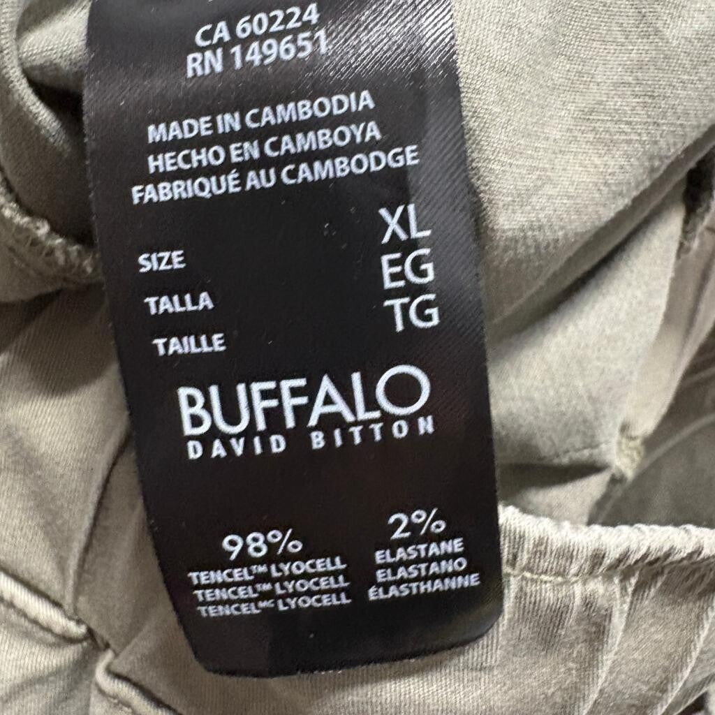 Buffalo David Bitton Jogger Pants Womens XL Green Lyocell Blend Elastic Waist
