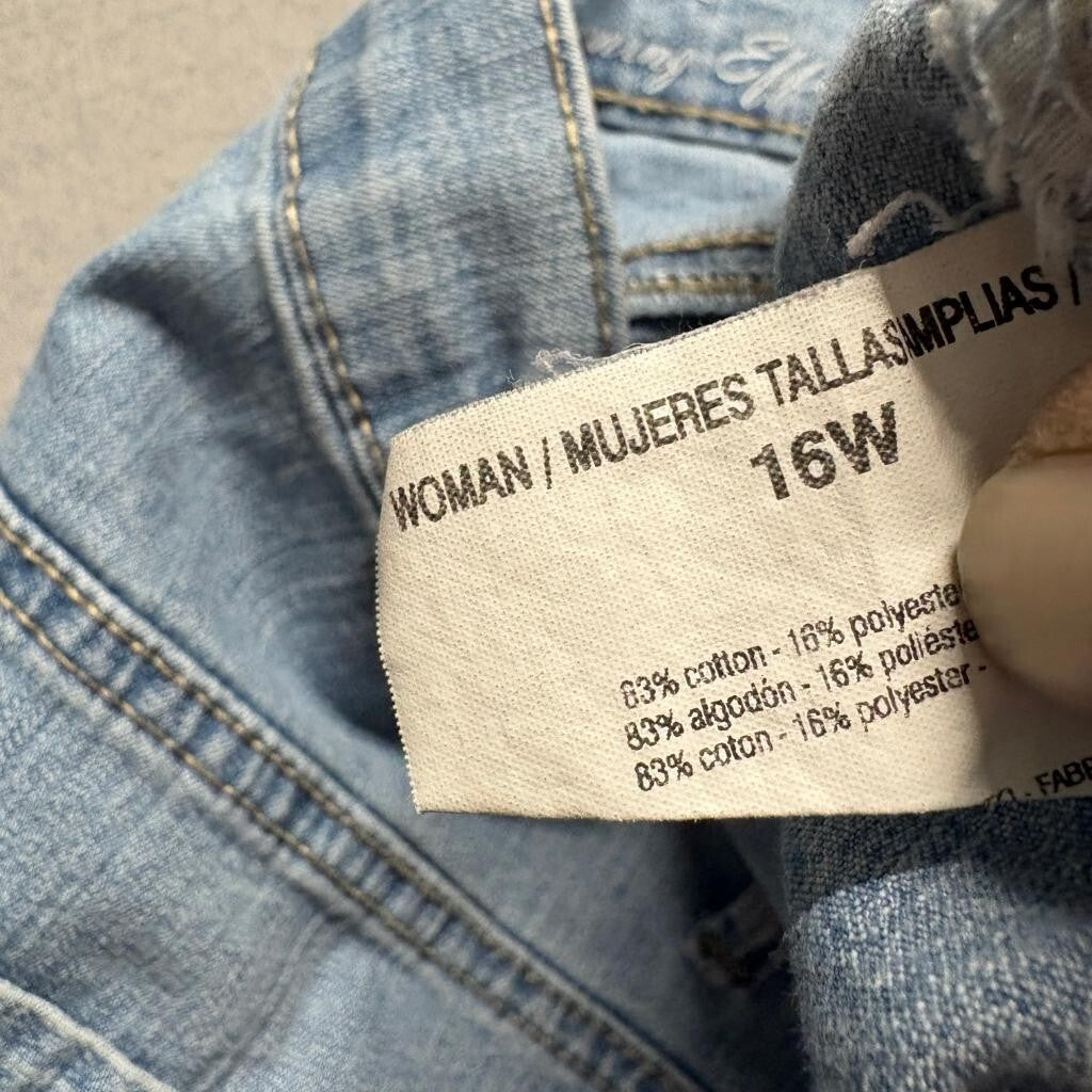 Gloria Vanderbilt Amanda Capri Jeans Womens 16W Blue Denim Slimming Crop