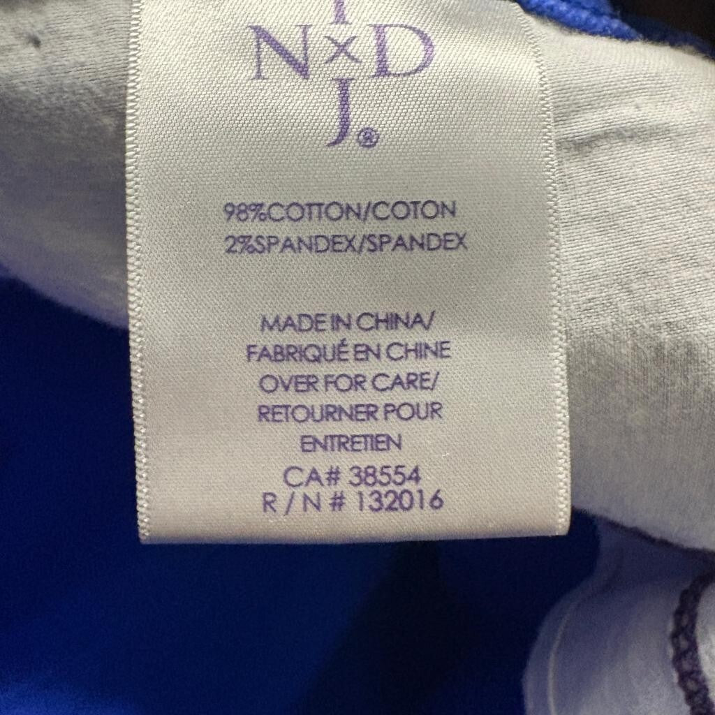 NYDJ Womens Pants Size 16 Blue Cotton Blend Stretch Cropped Straight Leg