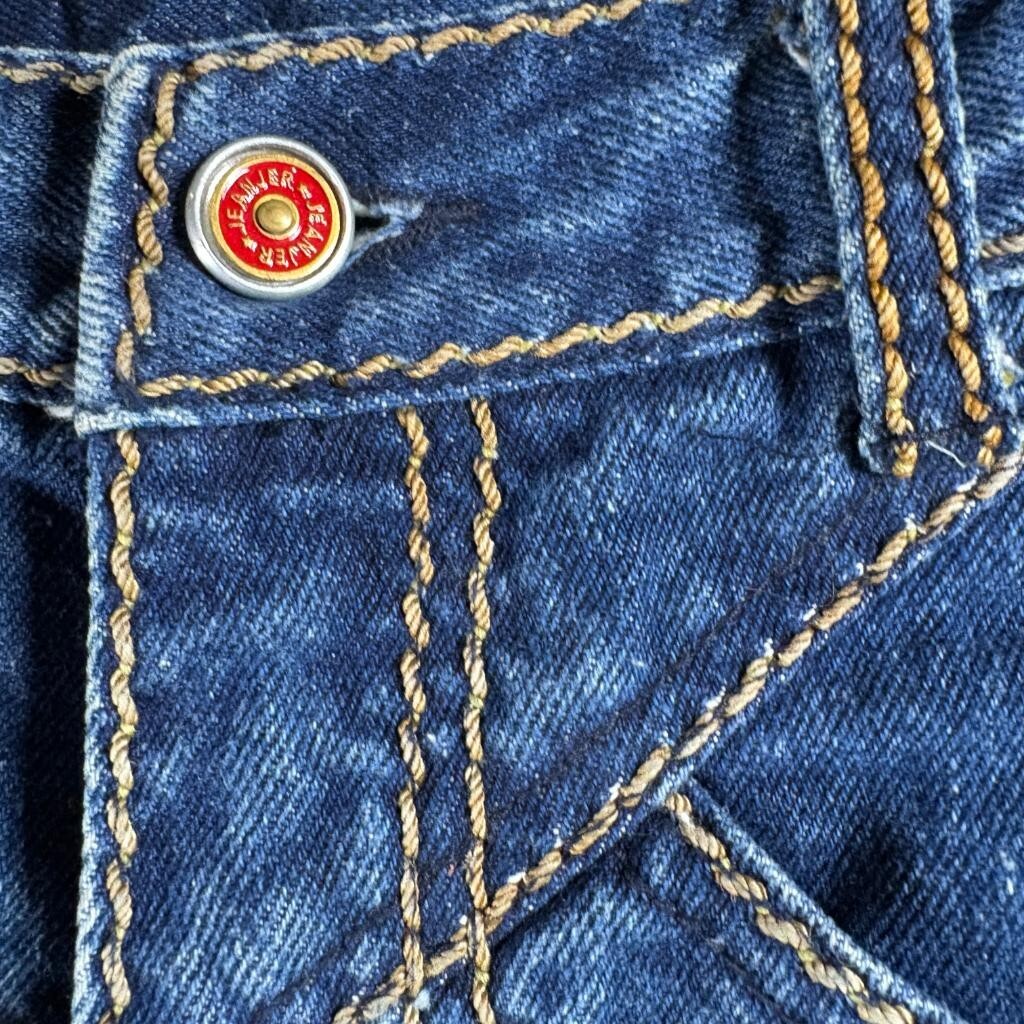 Vintage Jeanjer Jeans Womens 7/8 High Rise Western Yoke Tapered Leg Denim Blue