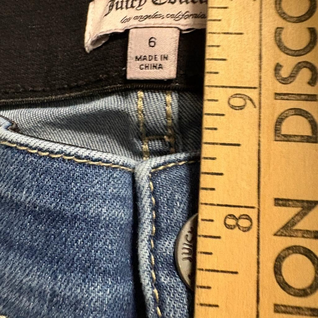 Juicy Couture Jeans Womens 6 Blue Denim Cropped Skinny Comfort Waist Stretch