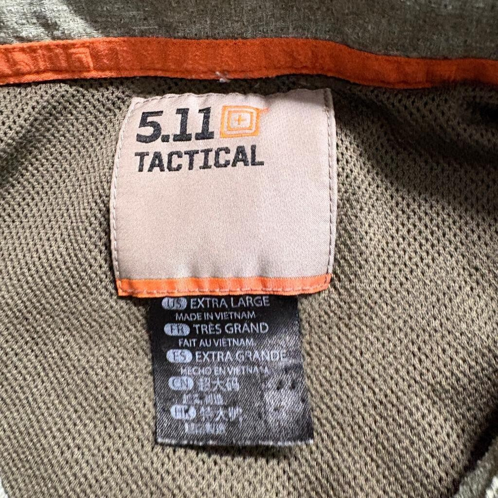 5.11 Tactical Shirt Mens XL Green Short Sleeve Button Up Mesh Vent Hiking Cargo