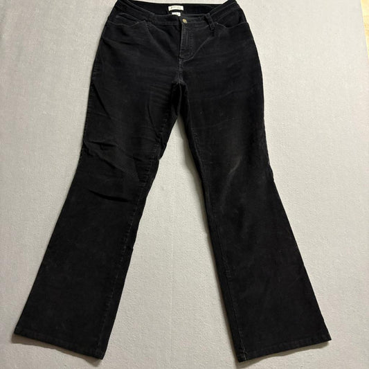 St. John's Bay Corduroy Pants Womens 8 Black Stretch Bootcut Mid Rise Cotton