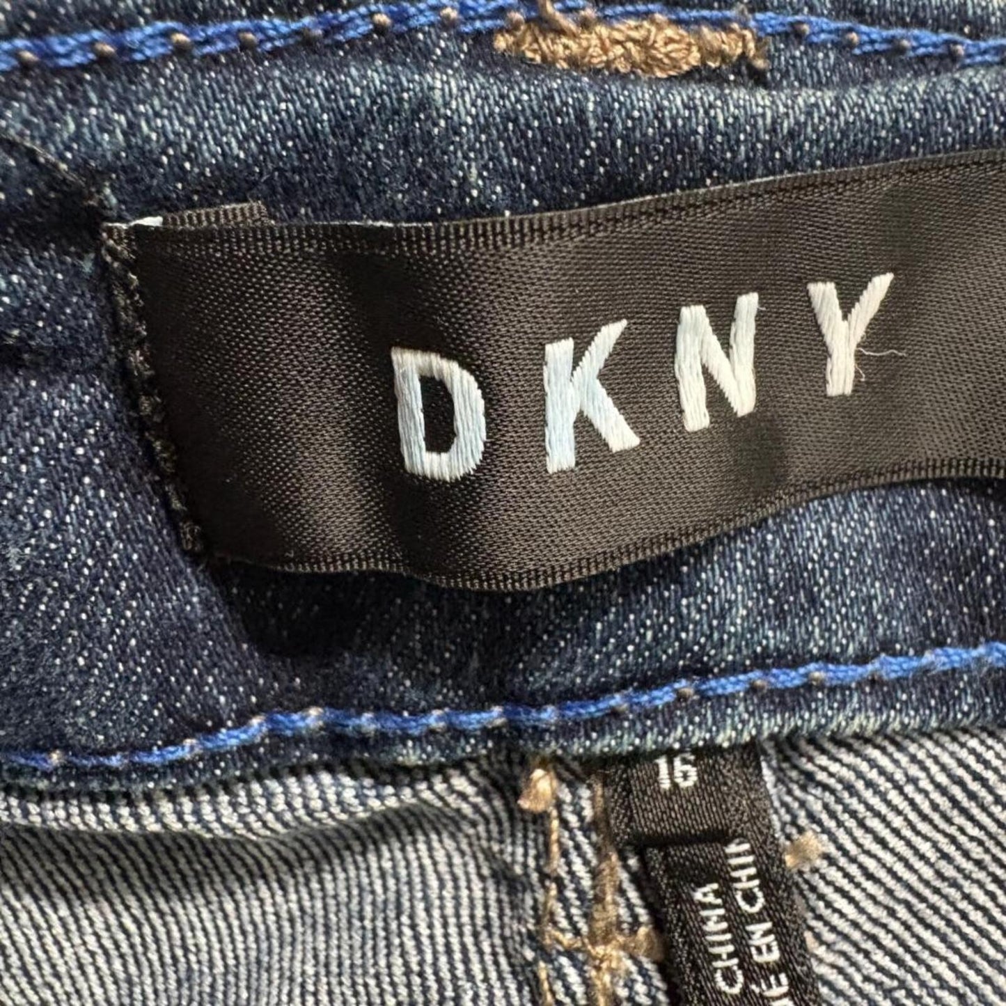 DKNY Jeans Girls Size 16 Dark Wash Blue Denim Stretch Slim Skinny Pants