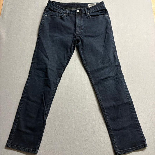 Buffalo David Bitton Jackson-X Jeans Mens 34x32 Straight Stretch Dark Wash Blue