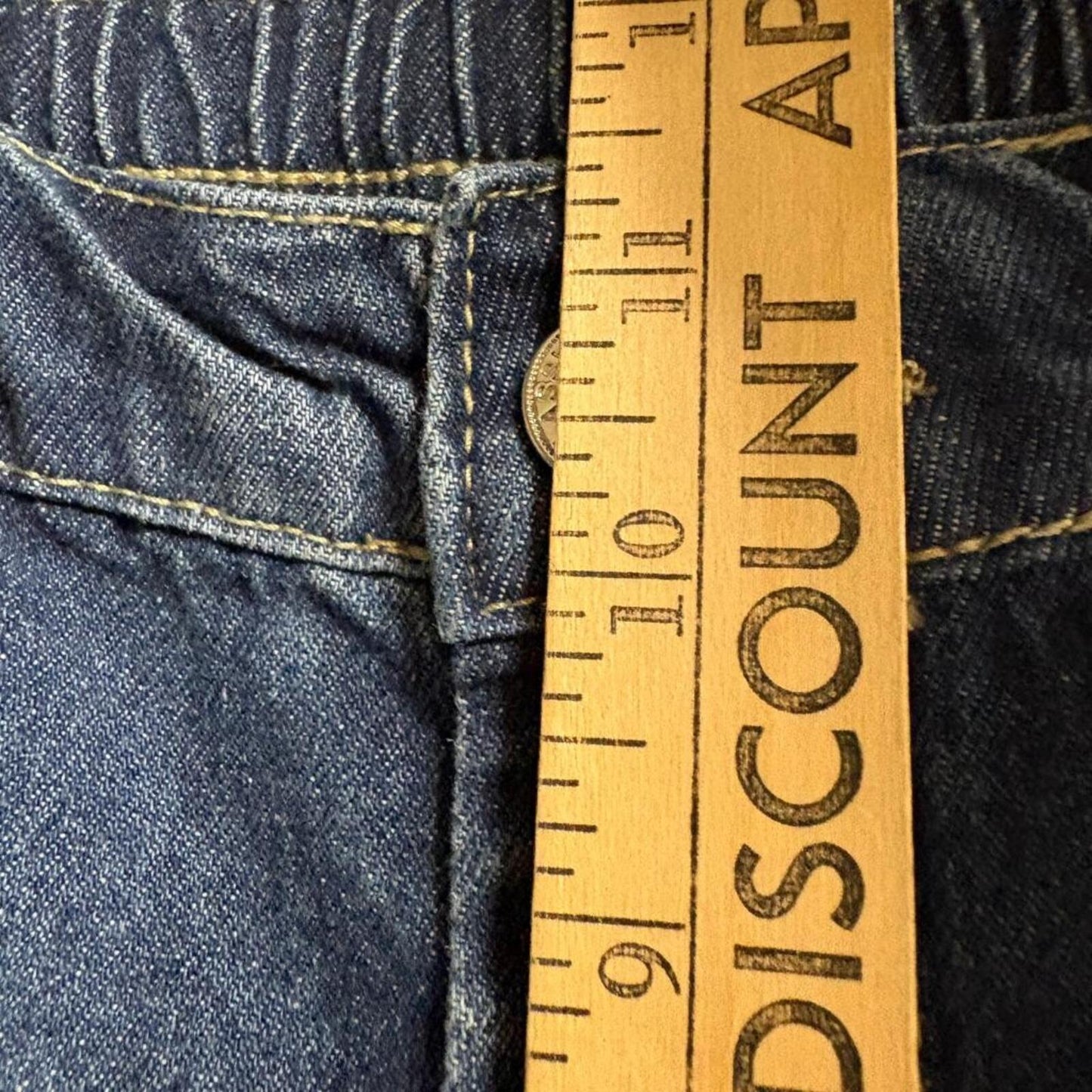 Tapata Cargo Jeans Womens Small 32 Inseam Blue Denim Elastic Waist Utility Pants