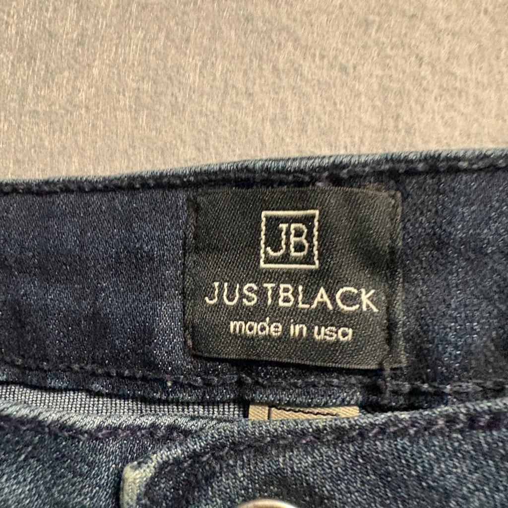 Just Black Denim Flare Jeans Womens 29 Blue Braided Pocket High Rise Made in USA