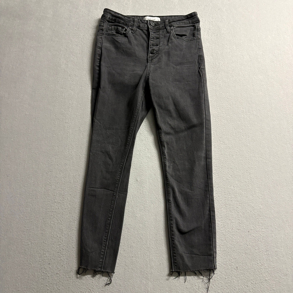 Carly Jean Los Angeles Womens Danny High Rise Raw Hem Button Fly Jeans Size