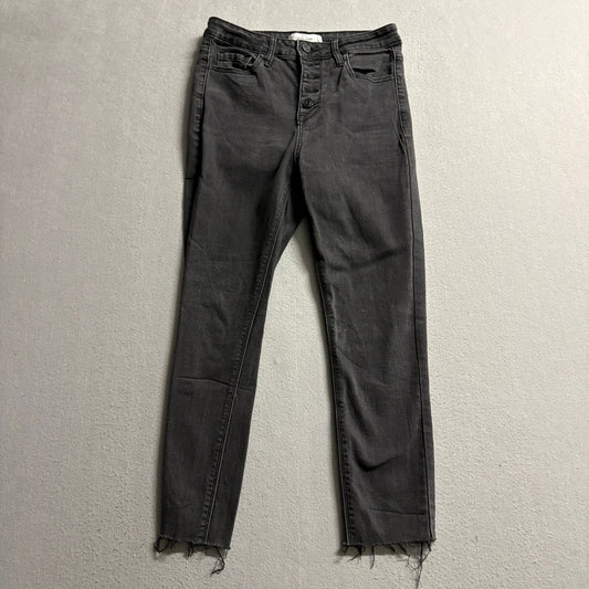 Carly Jean Los Angeles Womens Danny High Rise Raw Hem Button Fly Jeans Size