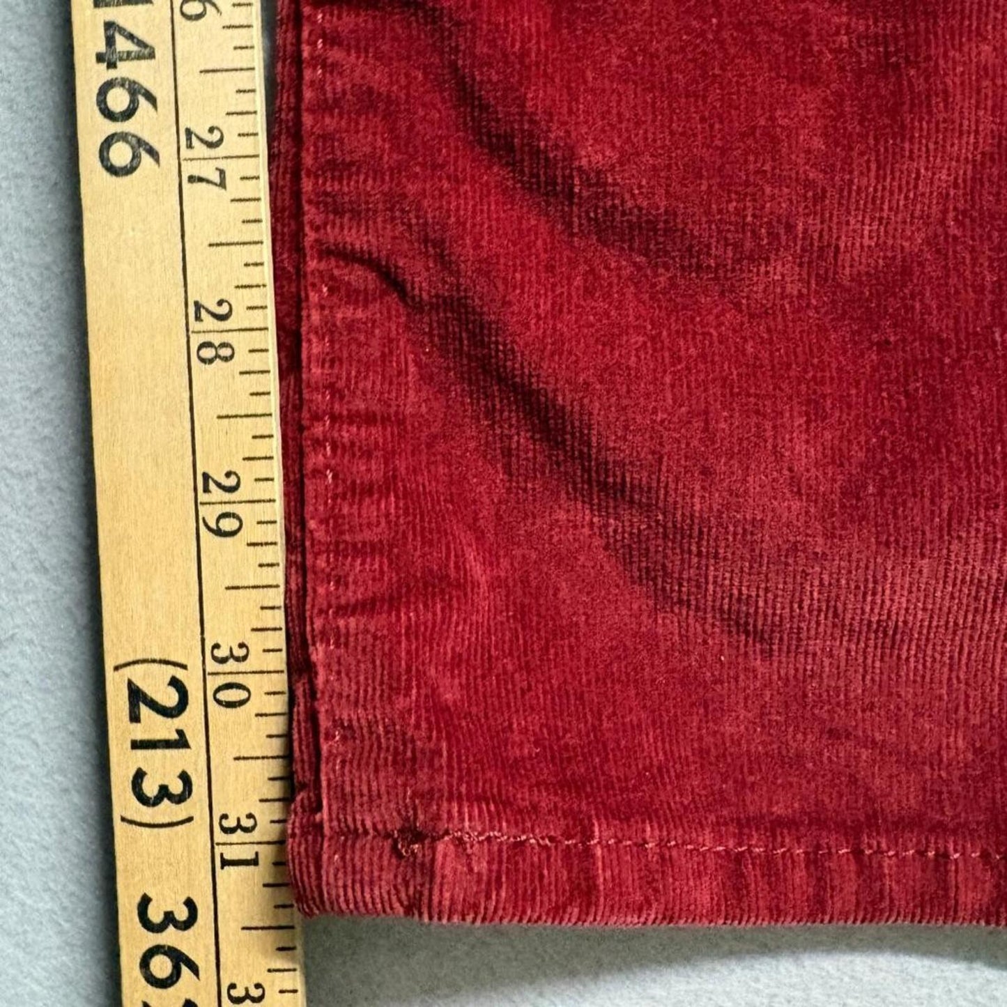 Levis 725 High Rise Bootcut Corduroy Pants Womens 27x32 Red Velvet Ribbed Jeans